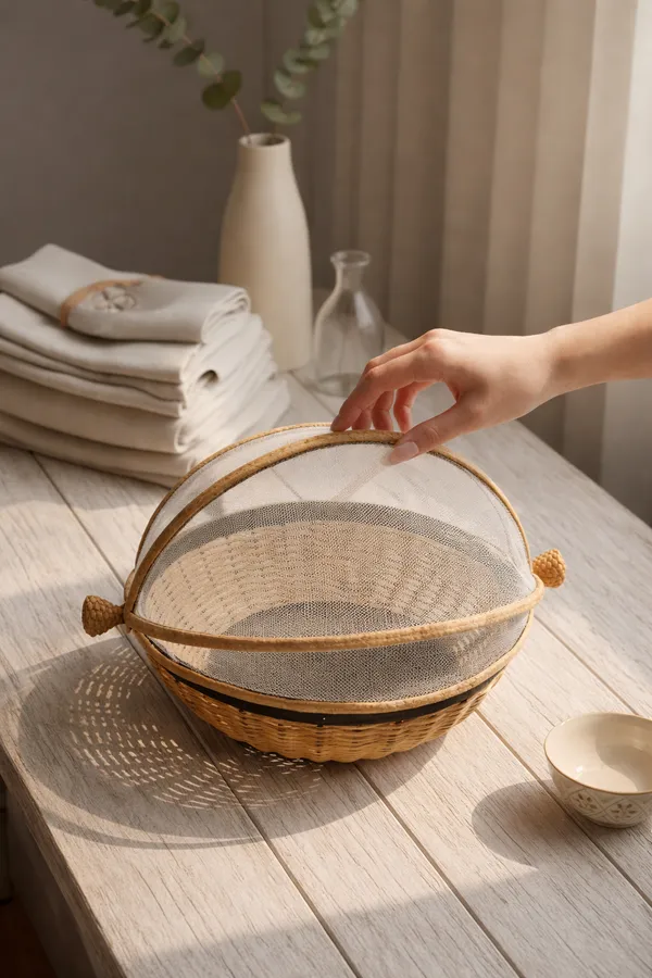 Cane_Handcrafted_Metal_Fruit_Basket_With_Cover