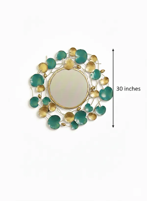 Gold_And_Green_Round_Metal_Mirror