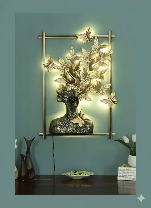 Gold_Lady_Led_Metal_Wall_Art