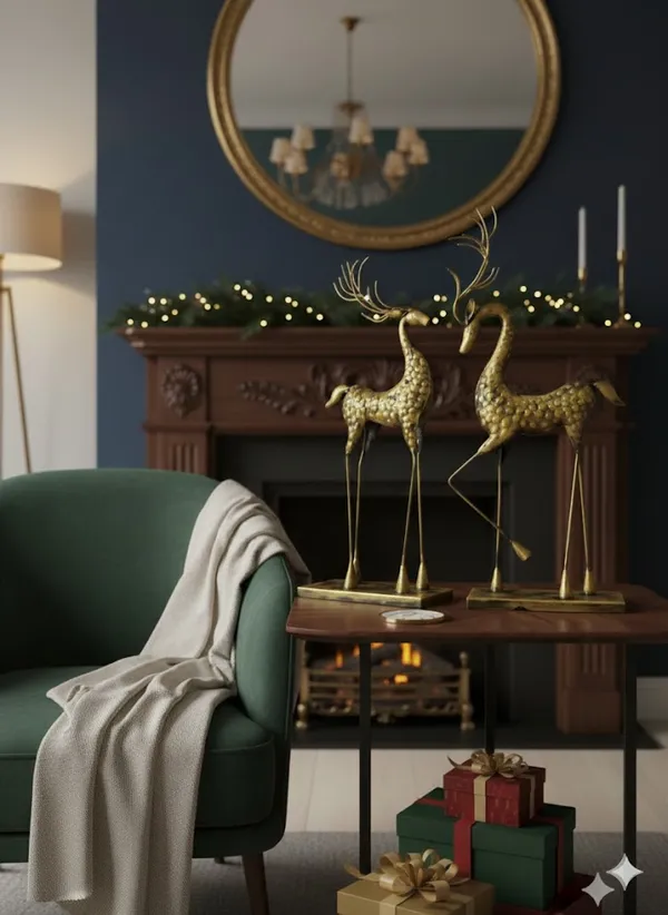 Rustic_Gold_Big_Metal_Hammered_Reindeer_Set_Of_2