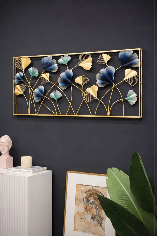 Gold_Ginkgo_Leaf_Double_Framed_Metal_Wall_Art