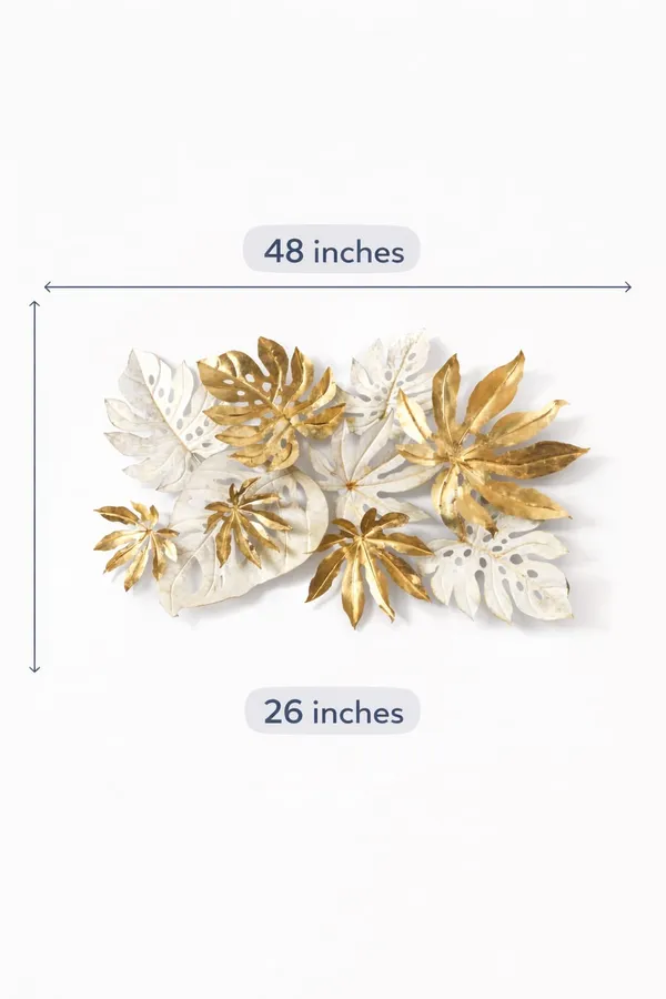 Gold_&_White_Leaf_Metal_Wall_Art