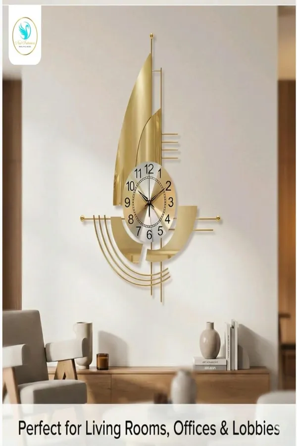 Modern_Gold_Vertical_Metal_Wall_Clock