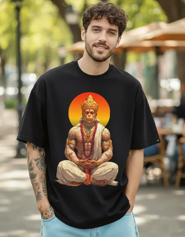 Black_Hanuman_Printed_Cotton_Oversized_T-Shirt_For_Men
