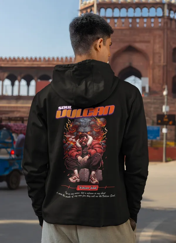 Vulcan Soul black streetwear hoodie