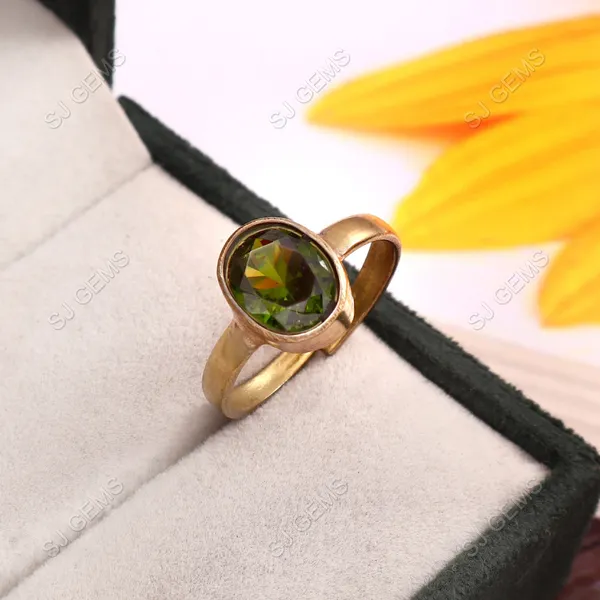 Sj_Gems__paridot_emrald__Panchdhatu_Ring_|_Lab_certified|_Adjustable_unisex_Ring