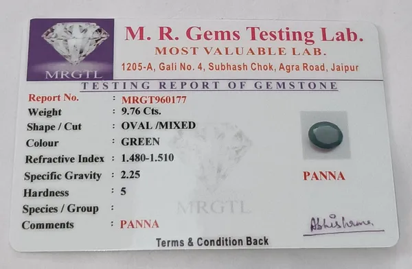 9.75_Sj_Gems___natural_emrald__Stone_Original_Natural_oval_shapePrecious_Astrological_Stone_with_lab_certificate