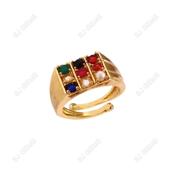 Natural_9_navratan_Gemstone_&_Panchdhatu_Ring_For_Unisex