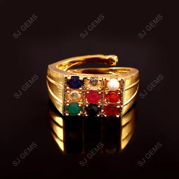 Natural_9_navratan_Gemstone_&_Panchdhatu_Ring_For_Unisex