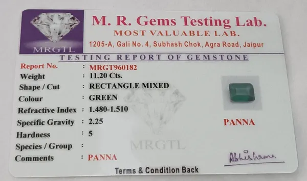 Sj_Gems__11.20_carts_natural_emrald__Stone_Original_Natural_square_shape_Precious_Astrological_Stone_with_certificate