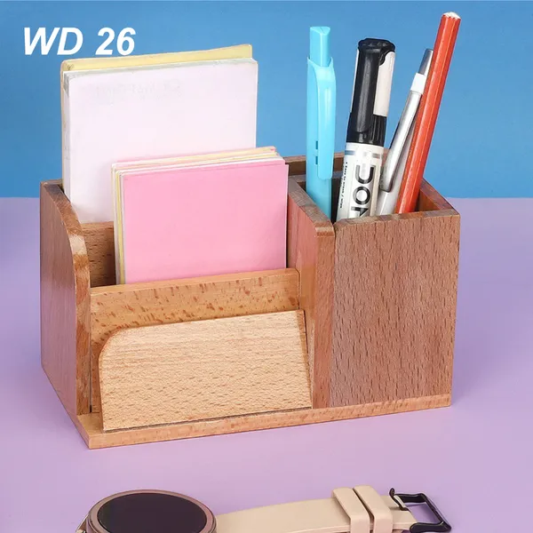 Brown_Wooden_Multi_Compartment_Desk_Organizer_With_Pen_Holder_And_Memo_Pad_Storage