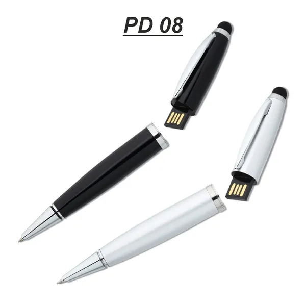 Black_And_White_2_In_1_Usb_Pen_Drive_With_Stylus_Tip