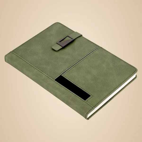 Green_Professional_Olive_Canvas_Diary_With_Pen_Loop_And_Elastic_Closure