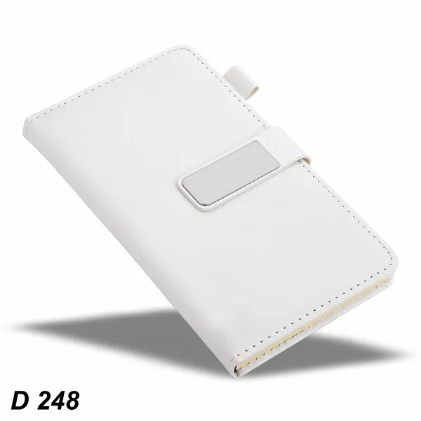 White_Premium_Diary_With_Magnetic_Closure_And_Metal_Plate
