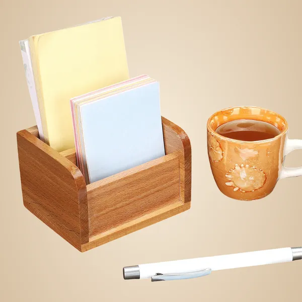 Brown_Wooden_Desk_Organizer_With_Sticky_Notes_And_Mug