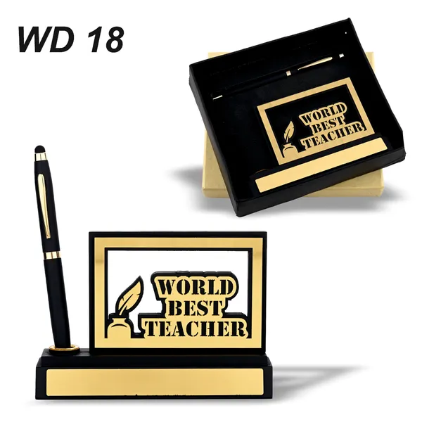 Gold_World_Best_Teacher_Desk_Pen_Stand_With_Award_Plaque
