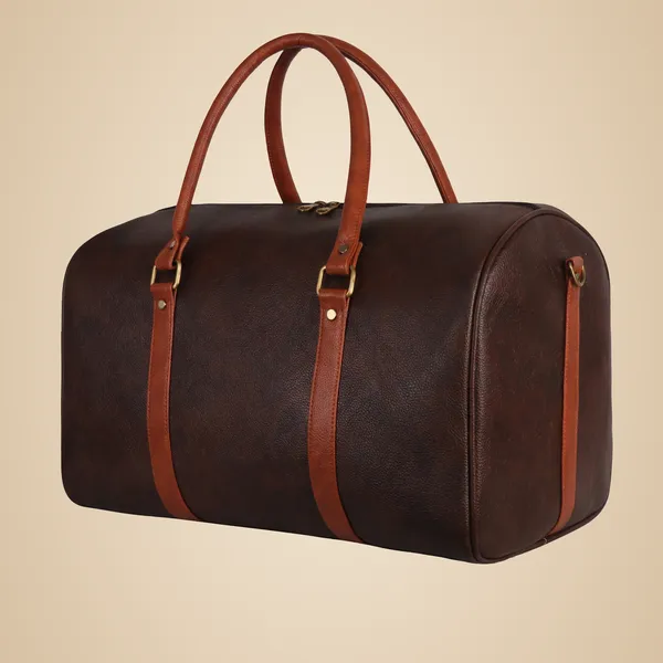 Brown_Classic_Faux_Leather_Travel_Duffel_Bag_With_Adjustable_Shoulder_Strap