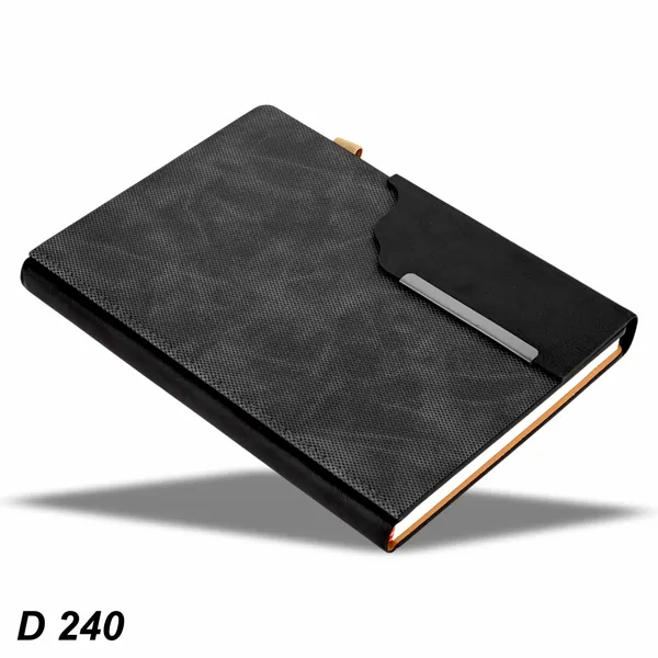 Black_Premium_Textured_Diary_With_Elastic_Band_Closure_And_Pen_Holder