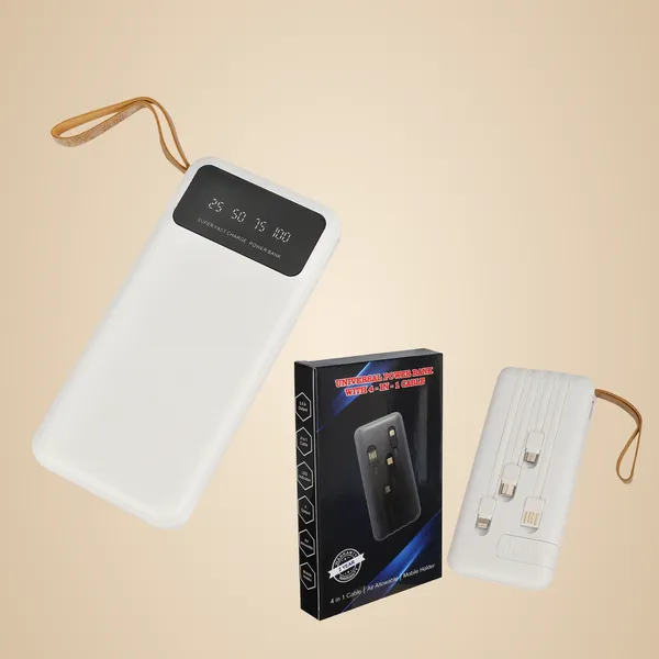 White_10000_Mah_Portable_Power_Bank_With_Built_In_Cables_And_Led_Display