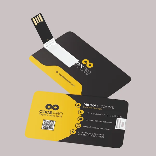 Yellow_And_Black_Custom_Business_Card_Usb_Flash_Drive_Card_Style_Pen_Drive_With_Personalized_Printing