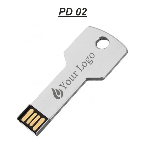 White_Metal_Key_Shaped_Usb_Flash_Drive_Customizable_Pen_Drive_With_Keychain_Hole