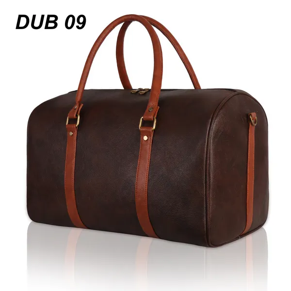 Brown_Classic_Faux_Leather_Travel_Duffel_Bag_With_Adjustable_Shoulder_Strap