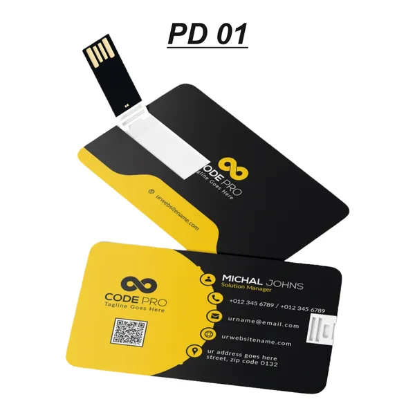 Yellow_And_Black_Custom_Business_Card_Usb_Flash_Drive_Card_Style_Pen_Drive_With_Personalized_Printing