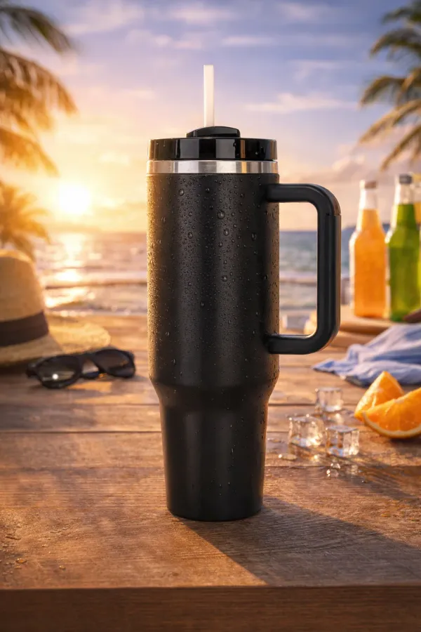 Black_Insulated_Stainless_Steel_Travel_Tumbler_With_Handle_And_Straw_Lid