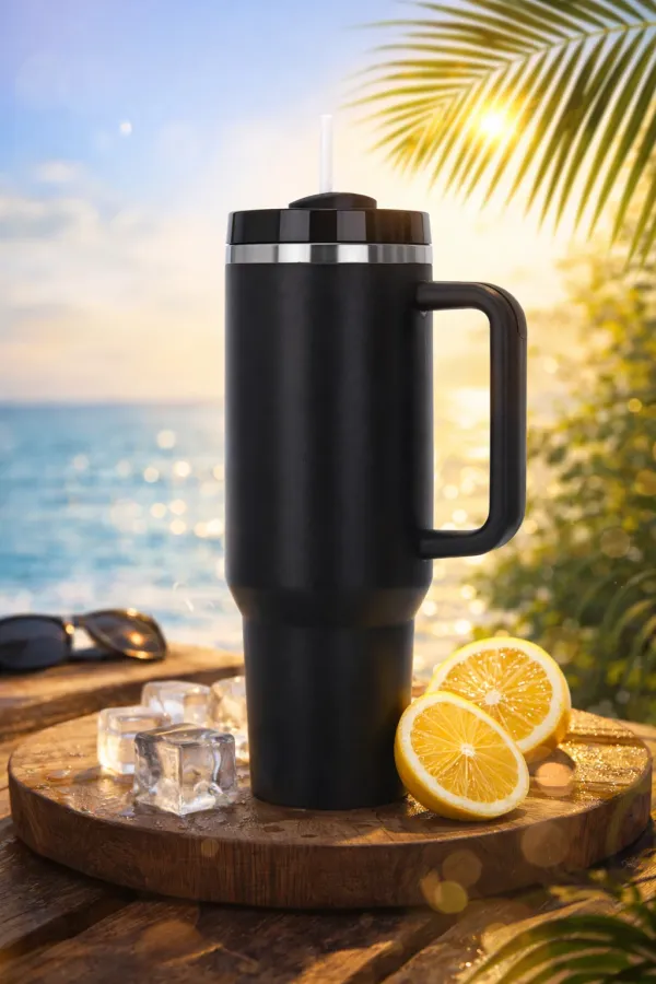Black_Insulated_Stainless_Steel_Travel_Tumbler_With_Handle_And_Straw_Lid