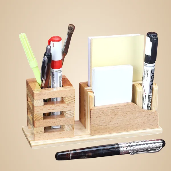 Wooden_Finish_Wooden_Desktop_Organizer_With_Multiple_Compartments_For_Stationery_And_Office_Supplies