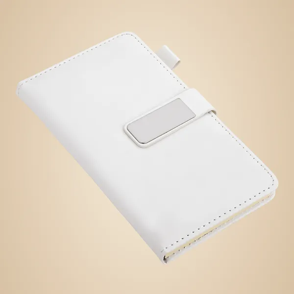 White_Premium_Diary_With_Magnetic_Closure_And_Metal_Plate