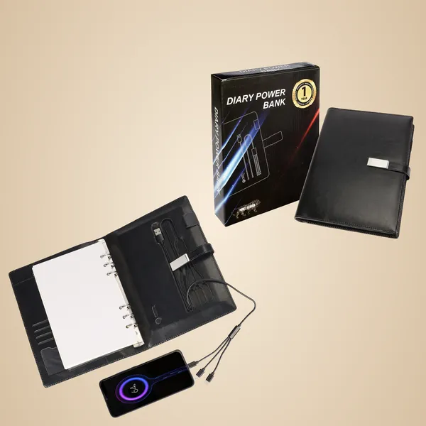 Black_Powerbank_Diary_Portable_Charger_With_Diary_Organizer