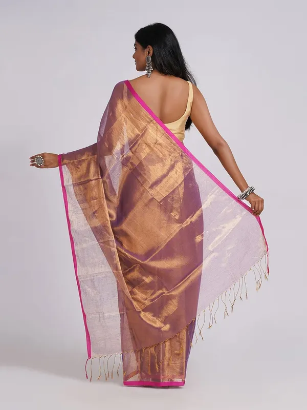 Purple_Handloom_Glossy_Golden_Tissue_Saree_With_Soft,_Lightweight_&_Lustrous_Finish_Perfect_For_Weddings,Traditional_Elegance_Artisanal_Weaving_Masterpiece_For_Women