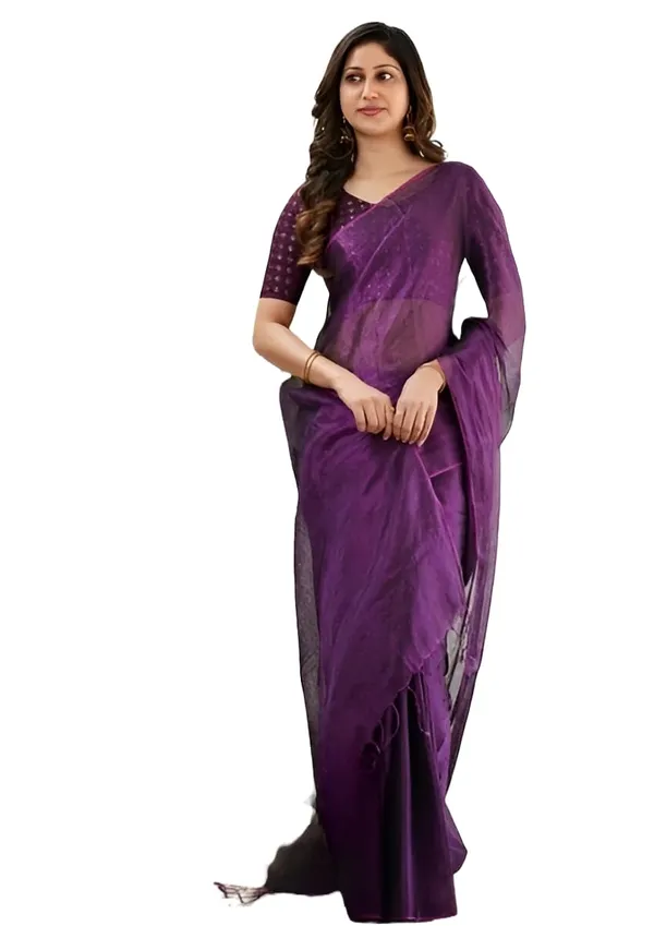 Purple_Handloom_Glossy_Magenta_Tissue_Saree_With_Out_Border_Soft,_Lightweight_&_Lustrous_Finish_Perfect_For_Weddings,Traditional_Elegance_Artisanal_Weaving_Masterpiece_For_Women