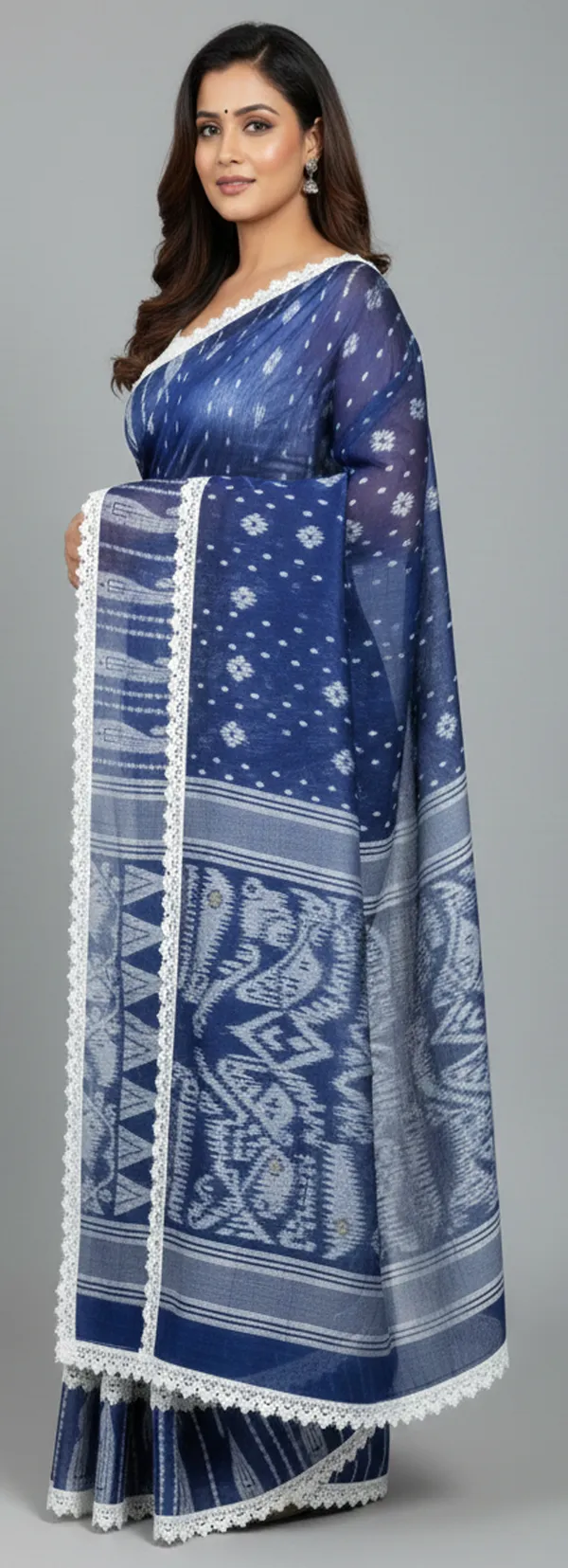 Royal_Blue_Bengal_Handloom_Cottonsilk_Jamdani_Saree_Without_Blouse
