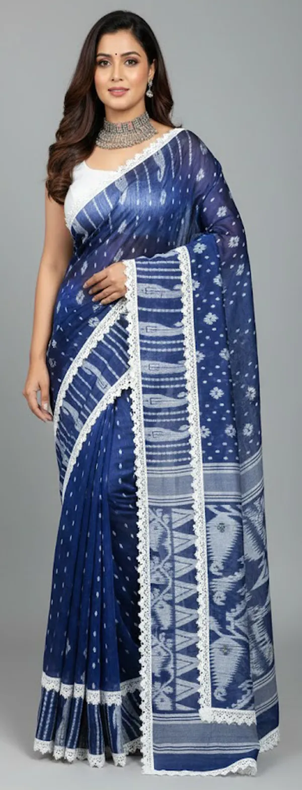 Royal_Blue_Bengal_Handloom_Cottonsilk_Jamdani_Saree_Without_Blouse