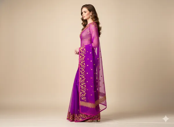 Purple_Premium_Handloom_Muslin_Bengal_Jamdani_Saree_For_Women