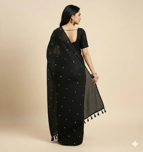 Black_Cotton_Silk_Hand_Woven_Gini_Work_All_Over_Handloom_Saree_Without_Blouse_For_Women