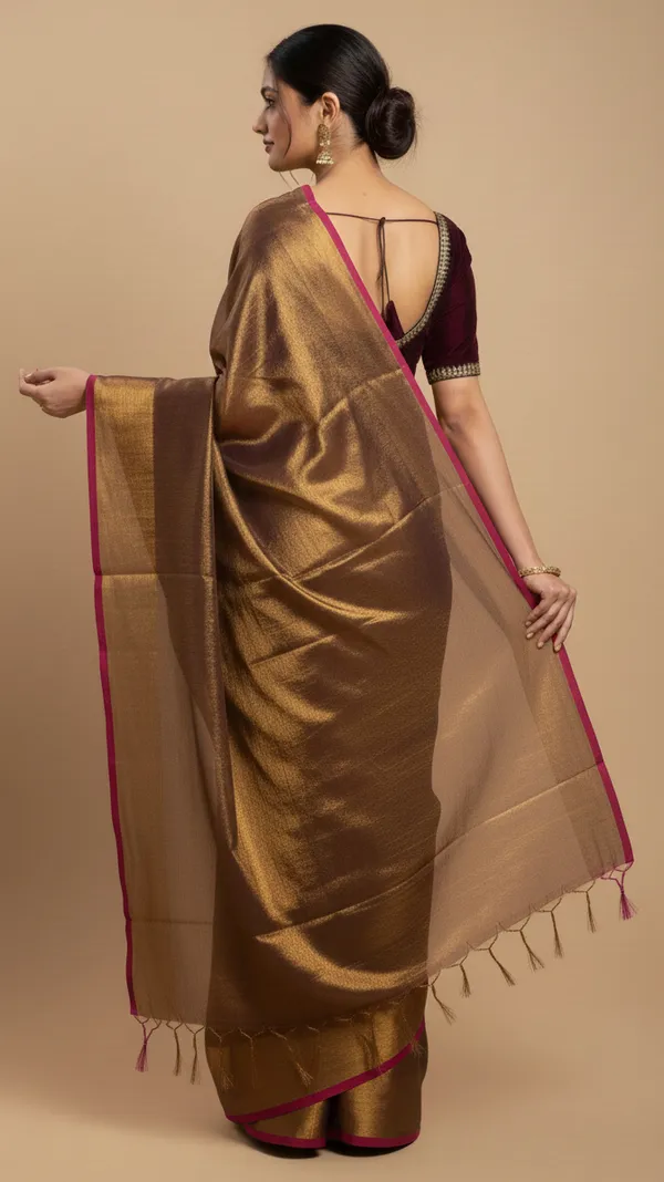 Golden_Handloom_Glossy_Tissue_Saree_With_Soft,_Lightweight_&_Lustrous_Finish_Perfect_For_Weddings,_Traditional_Elegance_Artisanal_Weaving_Masterpiece_For_Women