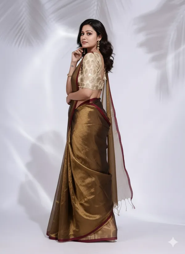 Golden_Handloom_Glossy_Tissue_Saree_With_Soft,_Lightweight_&_Lustrous_Finish_Perfect_For_Weddings,_Traditional_Elegance_Artisanal_Weaving_Masterpiece_For_Women