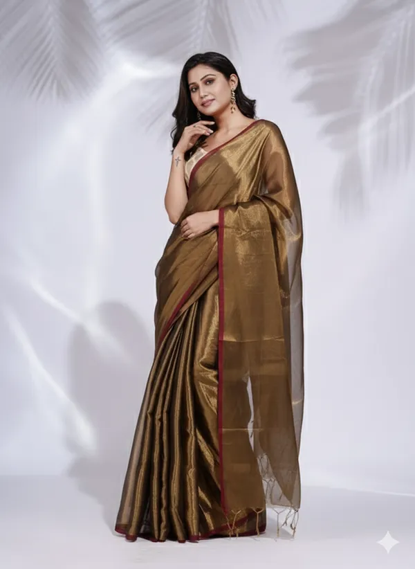 Golden_Handloom_Glossy_Tissue_Saree_With_Soft,_Lightweight_&_Lustrous_Finish_Perfect_For_Weddings,_Traditional_Elegance_Artisanal_Weaving_Masterpiece_For_Women