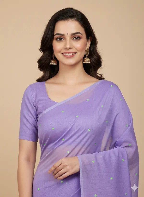 Light_Purple_Cotton_Silk_Hand_Printed_Handloom_Saree_Without_Blouse_For_Women