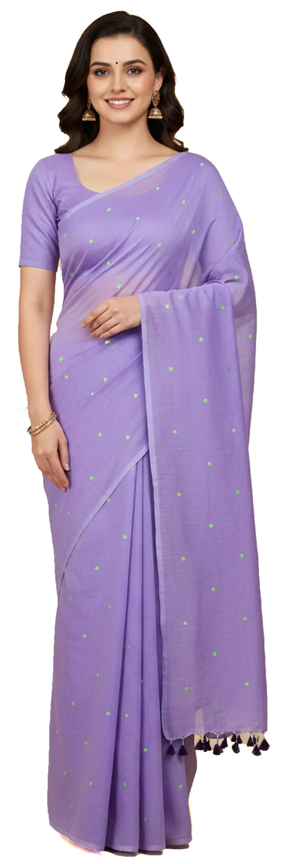 Light_Purple_Cotton_Silk_Hand_Printed_Handloom_Saree_Without_Blouse_For_Women