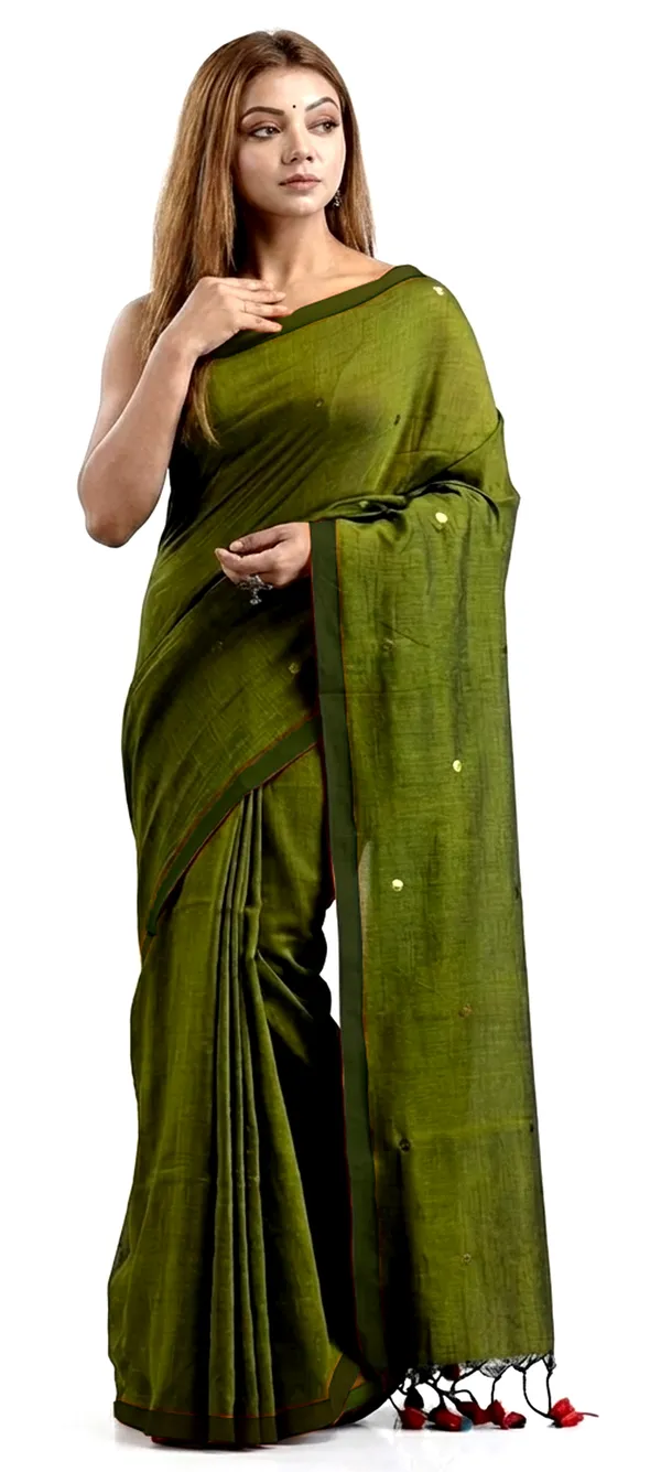 Green__Handloom_Stripe_Zari_Cotton_Silk_Saree_For_Women