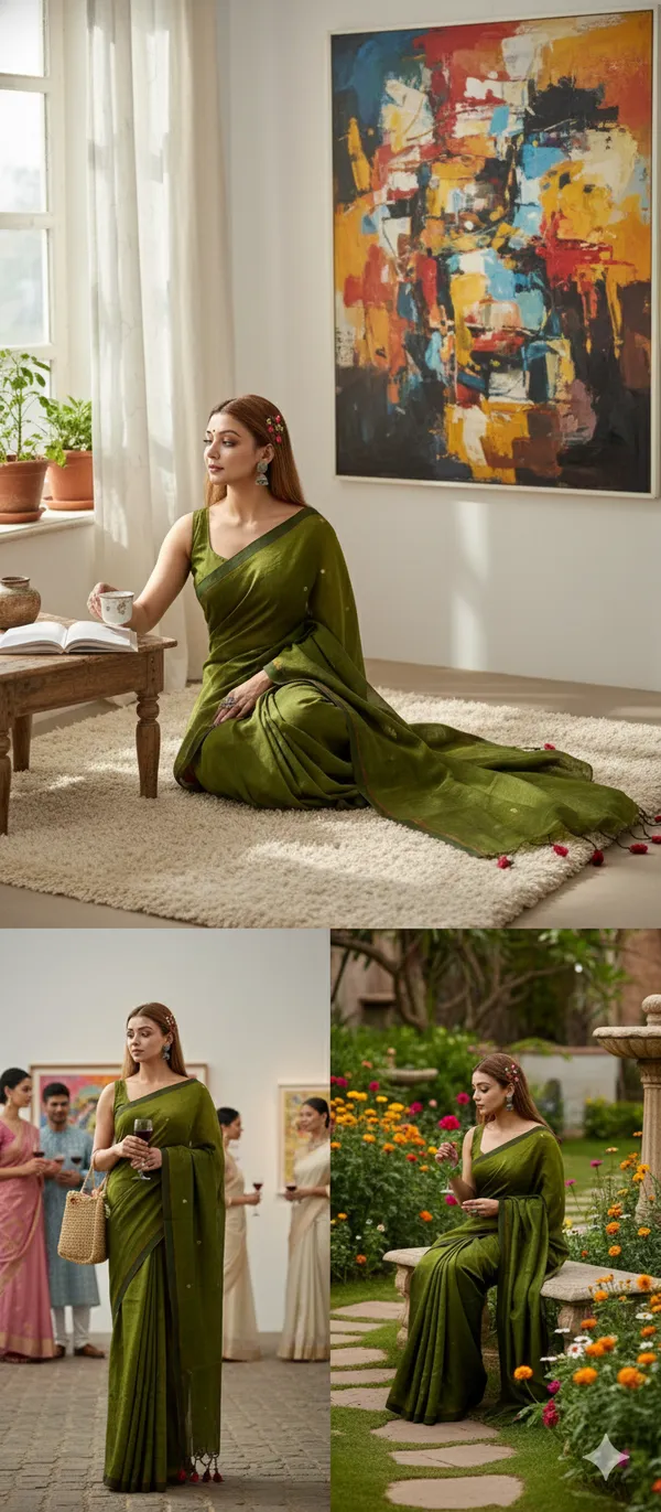 Green__Handloom_Stripe_Zari_Cotton_Silk_Saree_For_Women
