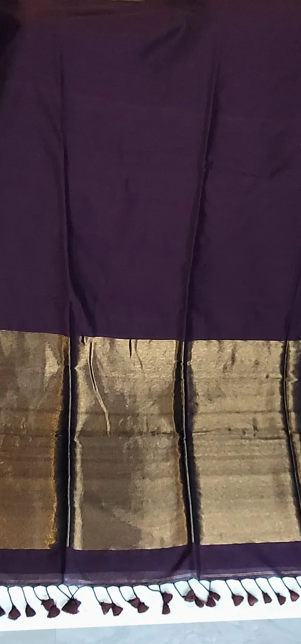 Coffee_With_Pure_Golden_Tissue_Silk_Pallu_Handloom_Block_Soft_Cotton_Saree_Women'S_Ethnic_Wear