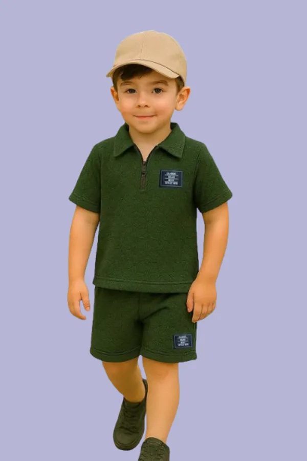 Green_Ramiaaz_Solid_Cotton_Blend_Style_T_Shirt_And_Shorts_Set_For_Boys