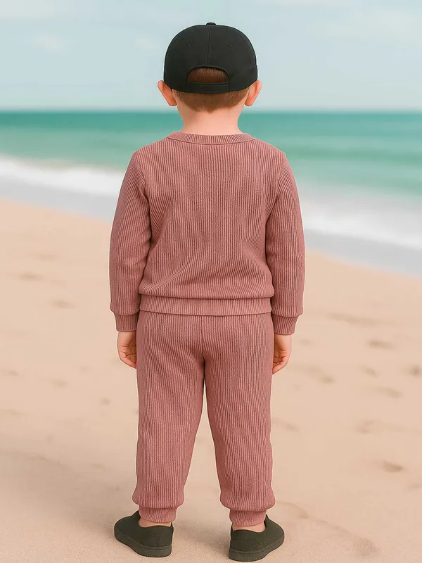 Pink_Ramiaaz_Solid_Cotton_Blend_Style_T_Shirt_And_Pant_Set_For_Boys