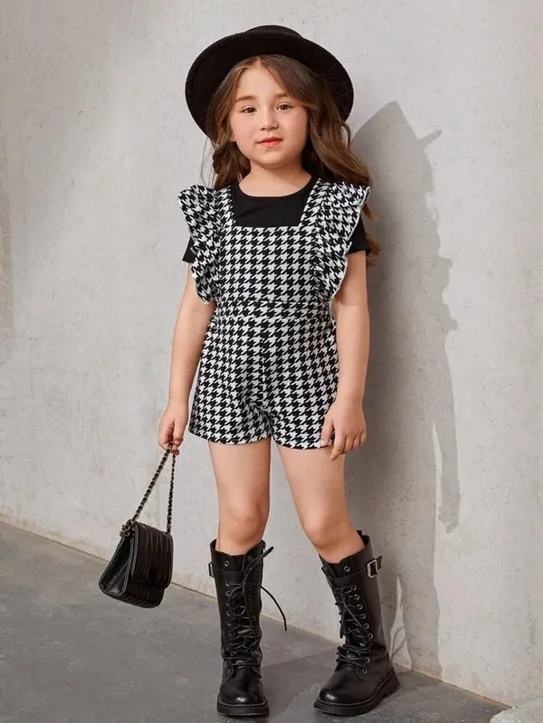 Black_Ramiaaz_Solid_Cotton_Blend_Style_Top_And_Dungaree_Set_For_Girls