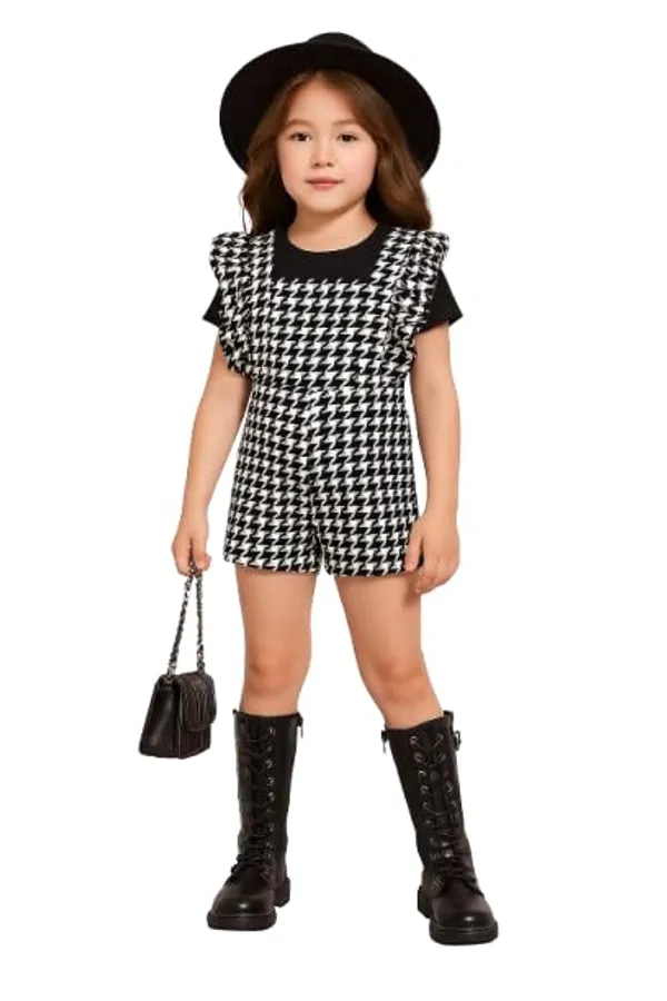 Black_Ramiaaz_Solid_Cotton_Blend_Style_Top_And_Dungaree_Set_For_Girls